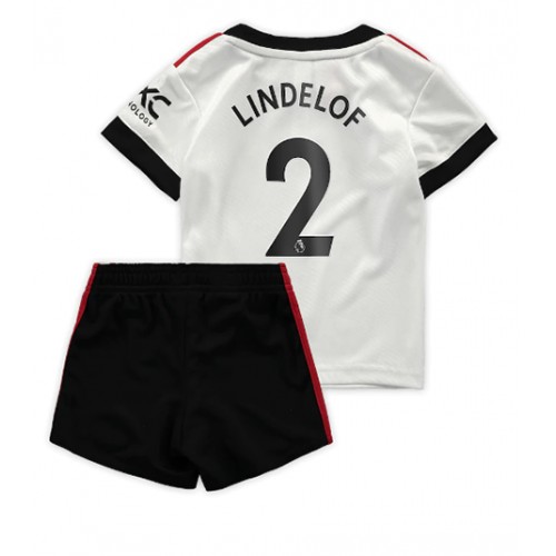 Dres Manchester United Victor Lindelof #2 Gostujuci za djecu 2022-23 Kratak Rukav (+ kratke hlače)